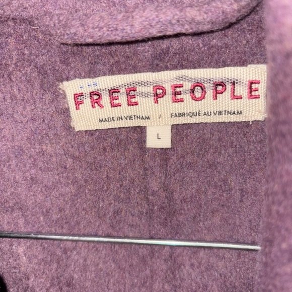 Free people long trench coat! Plum color style many ways!Size L runs big! - Picture 4 of 9